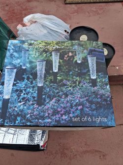 Champagne lead lights . Great for yard lighting