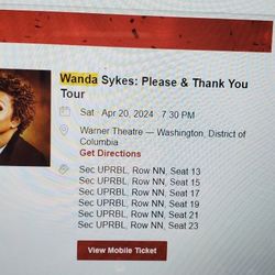 Wanda Sykes, April 20, 6 Tickets