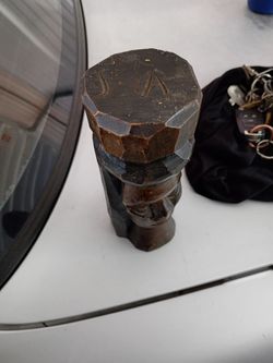 African Hand Carved Wooden Bolt Sculpture