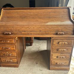 OFFERS WELCOME Gorgeous Roll top Desk Vintage Antique Carved