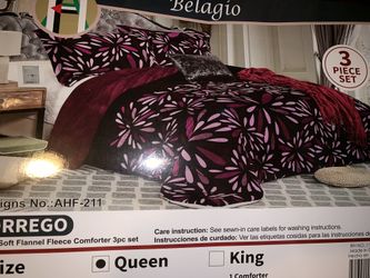 New 3 pc Queen Warm Borrego Blanket