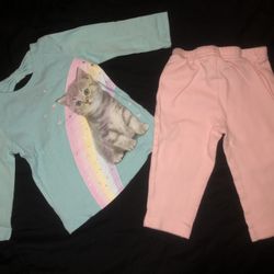 Baby Girl Cat Rainbow Outfit 6m