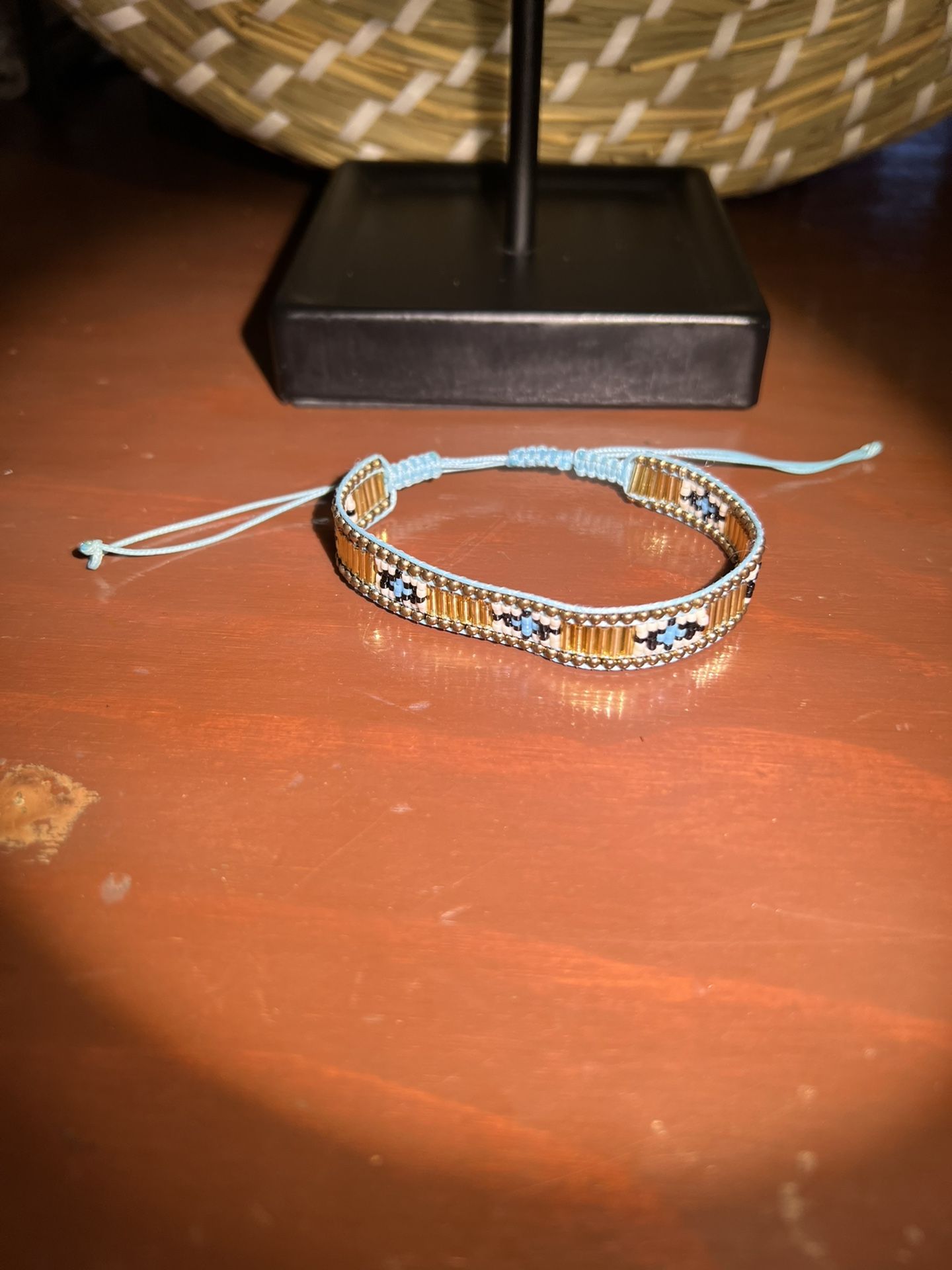 Blue & GoldHandmade Exclusive and unique adjustable bracelet