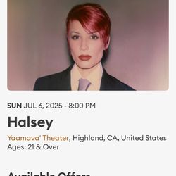 Halsey Tickets For Tonight 7/6