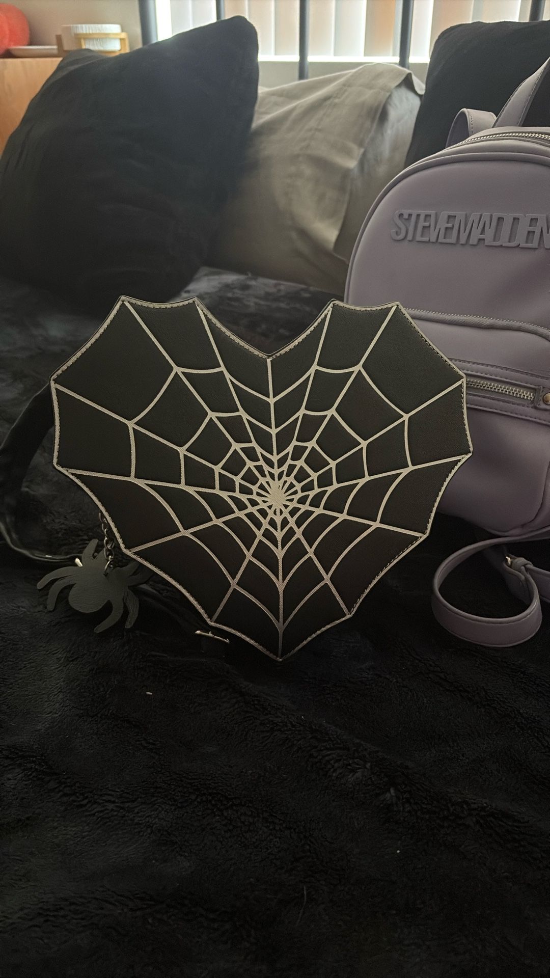 Heart Shaped Spider Webb Backpack