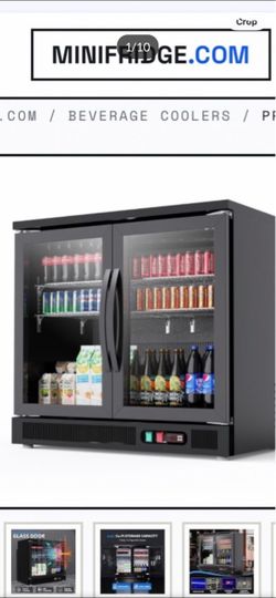 Back Bar Cooler, 8.8 cu.ft Under Counter Mini Fridge Beverage Refrigerator with 2 Glass Sling Doors, Commercial Display Fridge with LED Lighting for S
