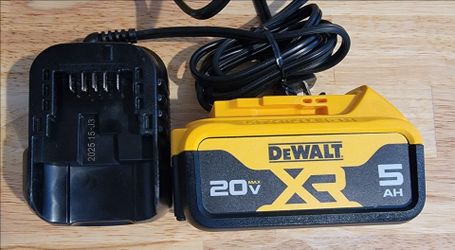 5ah XR Dewalt battery with 2amp portable charger