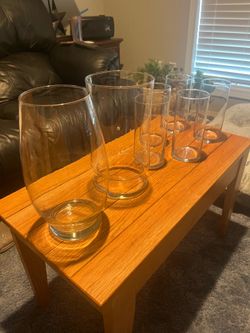 7 glass vases