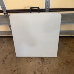 6ft Fold-in-Half Plastic Utility Table with Carrying Handle