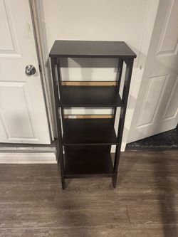 Dark Brown 4-Tier Wooden Shelf Unit