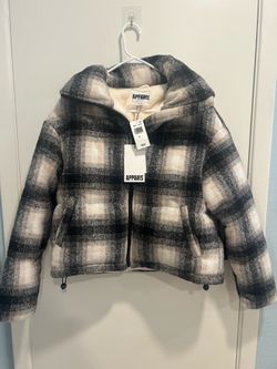 Black and white plaid Apparis coat
