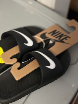 New Kids Nike Kawa Slides Black Size 12C
