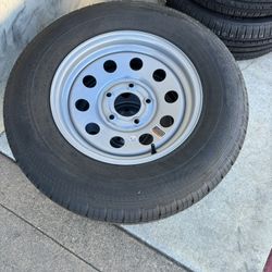 2 Trailer Tires And Rims 205x75-15 5 On 5 $210