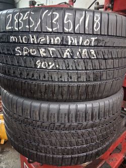 PAIR OF 285/35/R18 WITH 90%OF TREAD OR LIFE MICHELIN PILOT SPORT  A/S 3