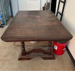 Dark Wood Trestle Dining Table