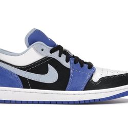 Jordan 1 low black blue white sz 7.5