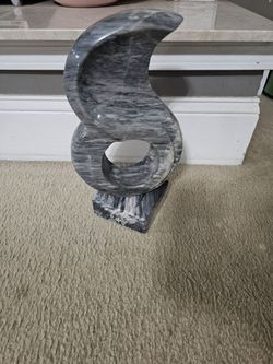 Gray Marble Abstract Spiral Sculpture