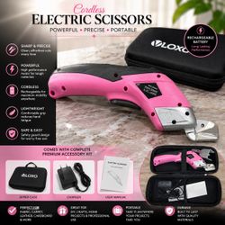 VLOXO Cordless Electric Scissors Rechargeable Cutting Tool + Case