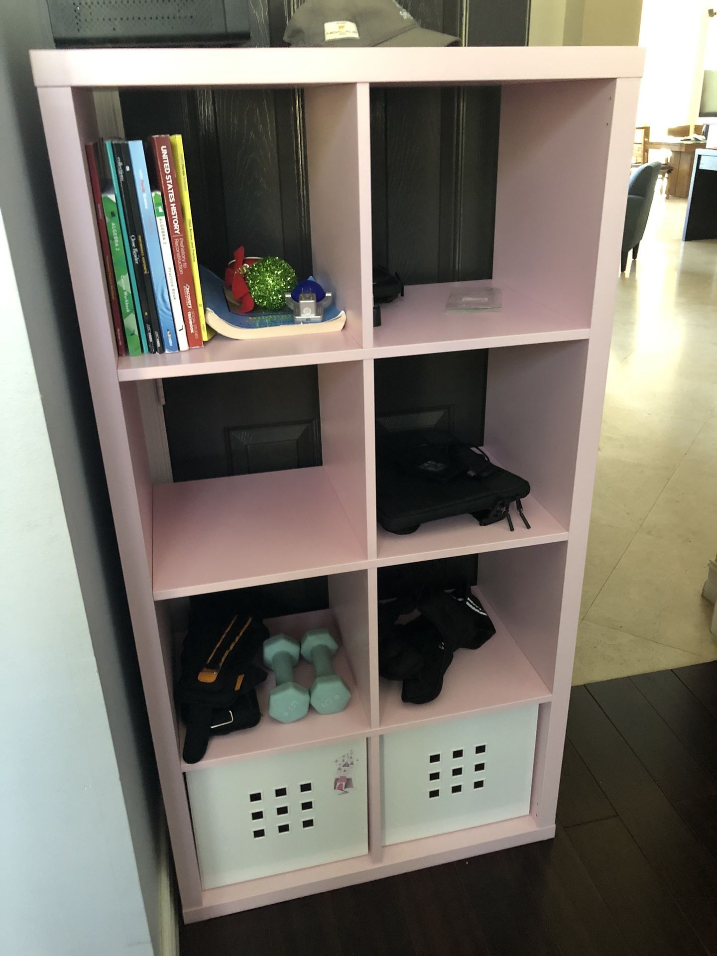 IKEA Pink Shelf Unit Kallax With 2 Boxes