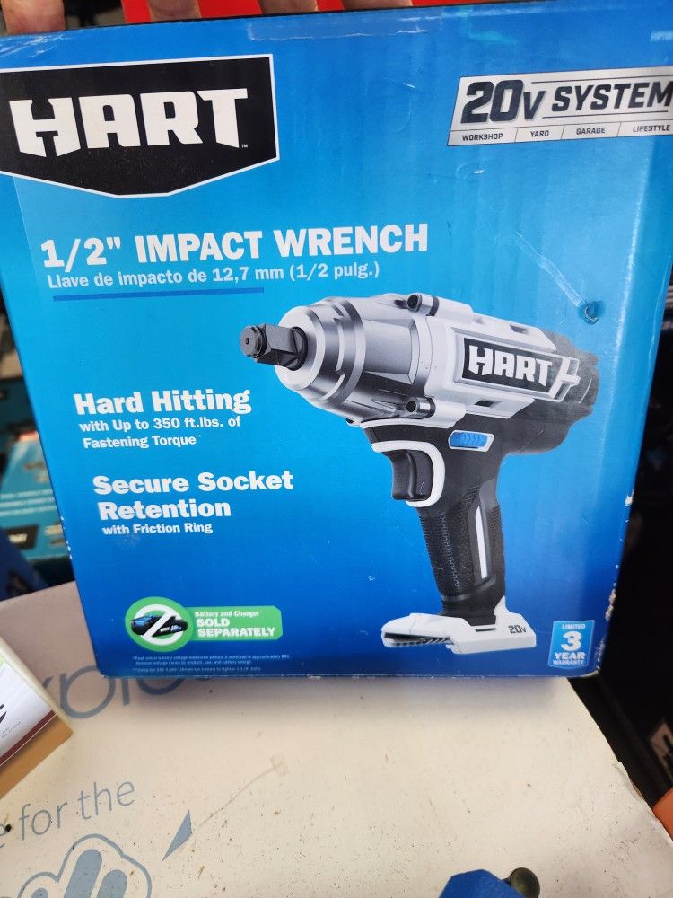 Hart 20v 1/2" Impact Wrench. Tool Only