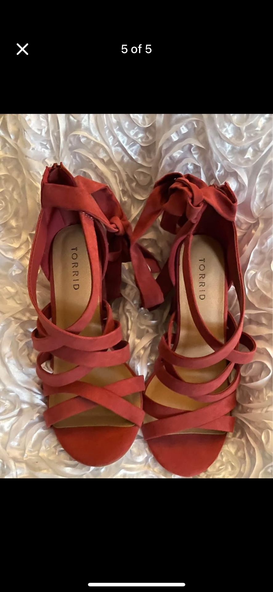 Torrid red Strap Up Heels SIZE 8