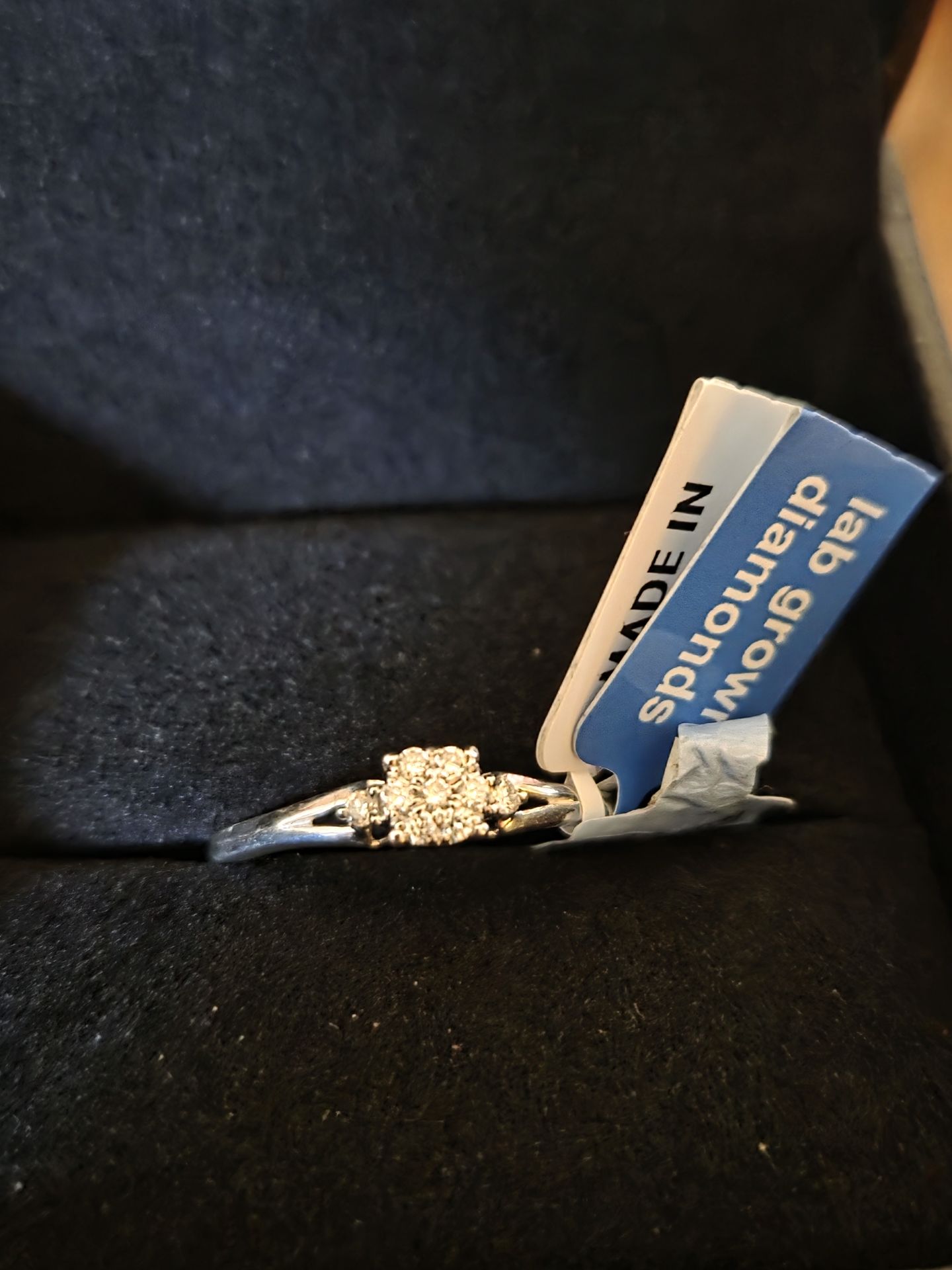 1/10 CT diamonds sterling silver ring