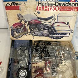 Vintage 1/6 Tamiya Harley Davidson FLH1200 Motorcycle Model Kit Toy AMF
