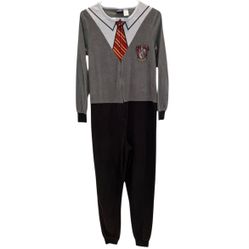 Harry Potter Womens S 4-6 Gryffindor Fleece Pajamas Hogwarts School Uniform