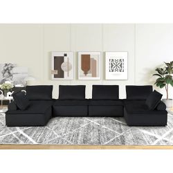 Sectional Couch, 6 Seater Modular Sectional Sofa- Convertible U Shaped Modern Sectional Sofa Couch, 32 Inch Seat Depth Oversized Couch for Living Room