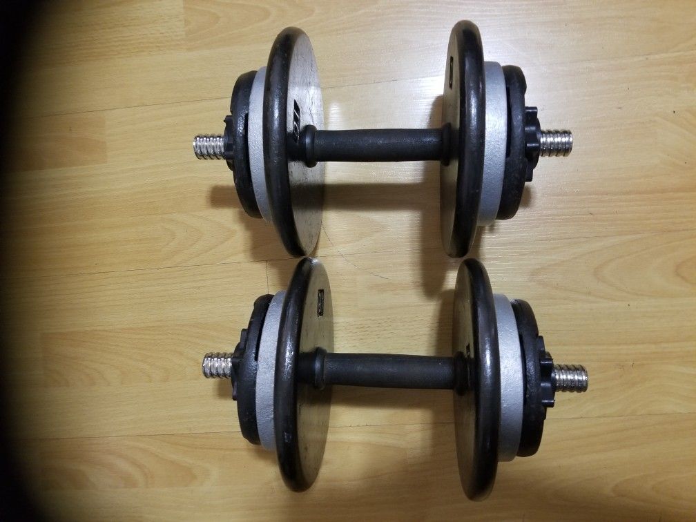 Adjustable Dumbbell Set 40lb each 80lbs total