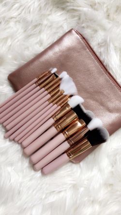16 pcs Makeup brushes Rosegold White Gold Black Gold