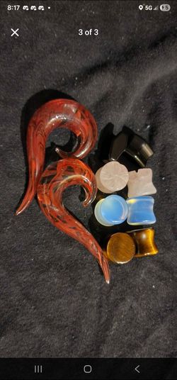 ~½ inch plugs tapers obsidian tigers eye rose quartz opalite 