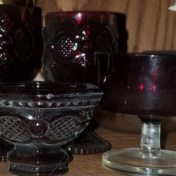 ANTIQUE GLASSWARE DEEP RED