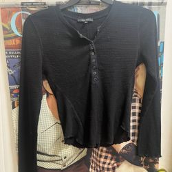 Love Tree Buttoned Long Sleeve Top