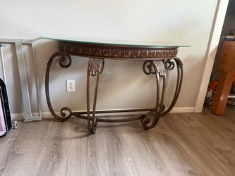 Console Table with Glass Top