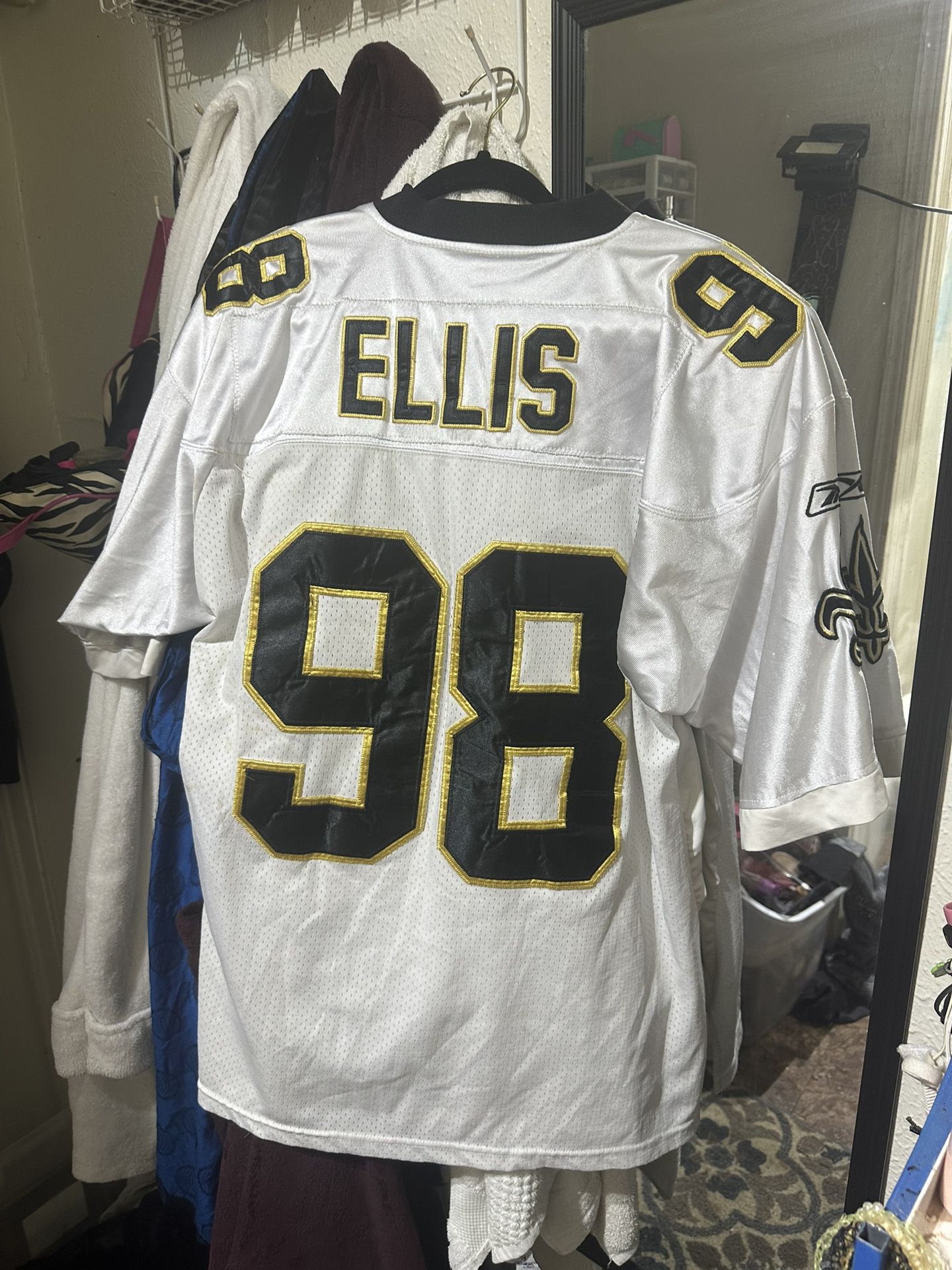 Throwback White, 98 Ellis New Orleans Saints Authentic Nfl Jersey