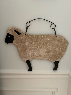Primitive Folk Art Sheep Wall Hanging