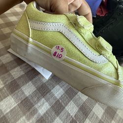 Neon Green/glitter Vans 