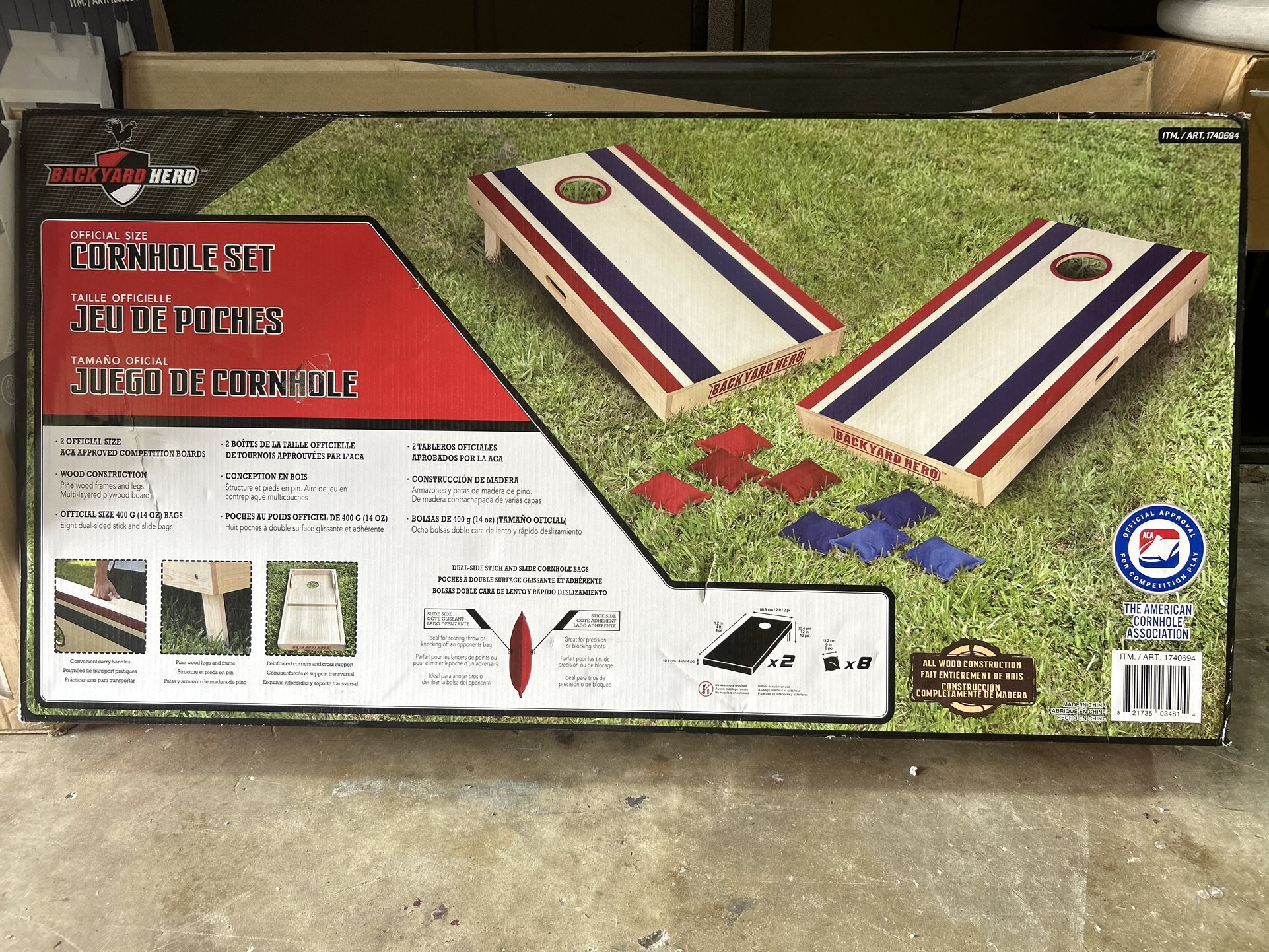 Backyard Hero Official Size Cornhole Set NEW