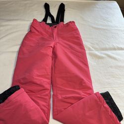 Iceburg Girls Ski Snow Pants With Suspenders Size XL 14/16 Pink