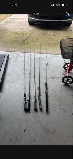 Lot of 4 Fishing Rods and bait