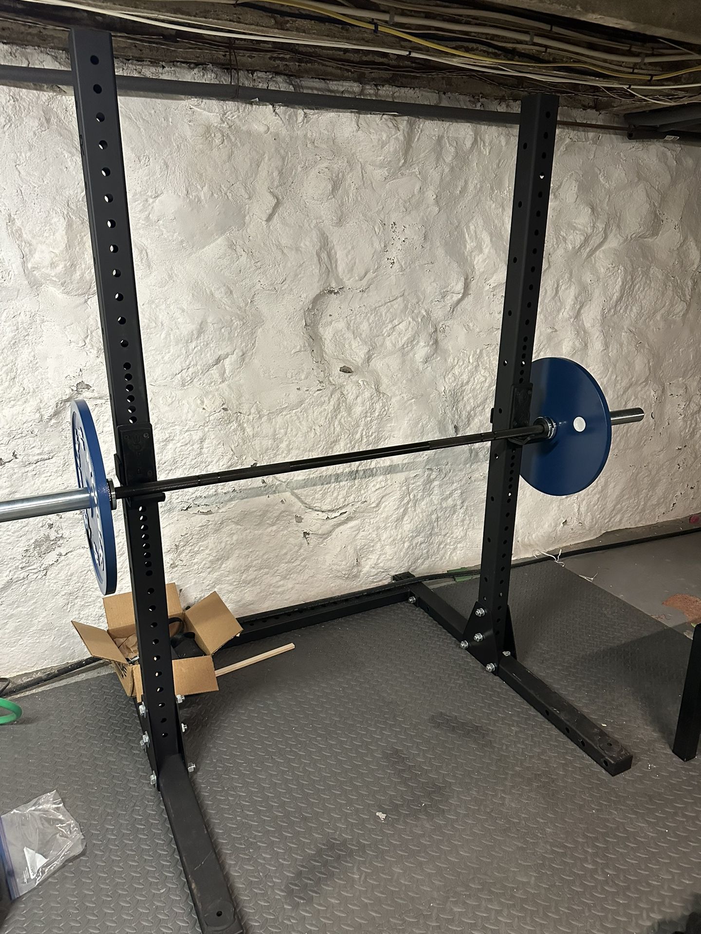 Rogue Squat Rack and Barbell 