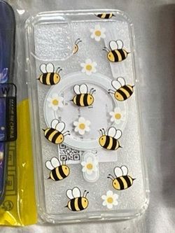 Clear Phone Case with Bee Pattern