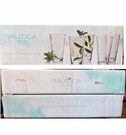 NAUTICA HOME 10 PC GLASS BEVERAGE SET 16 oz (473 ml)