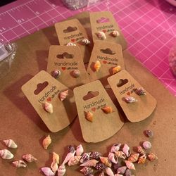 Handmade Baby Shell Stud Earrings 