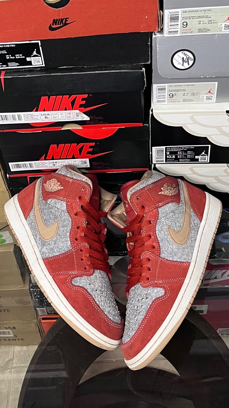 jordan 1 mid denim red