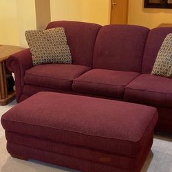 Red Lazy Boy Brand Sofa Couch