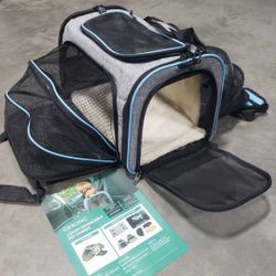 NEW Expandable Pet Carrier Bag Travel Bag Airline Approved Puppy Carrier Bag