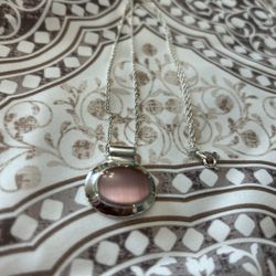 Stearling silver 925 jewlery necklace pink