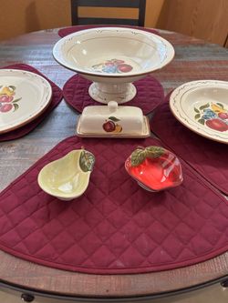 Set of Ceramic Fruit Design Serving or Decorative Dishes